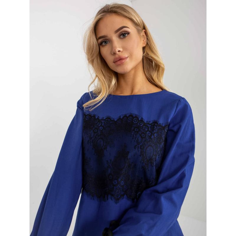 Női blúz csipkebetéttel ETA kék