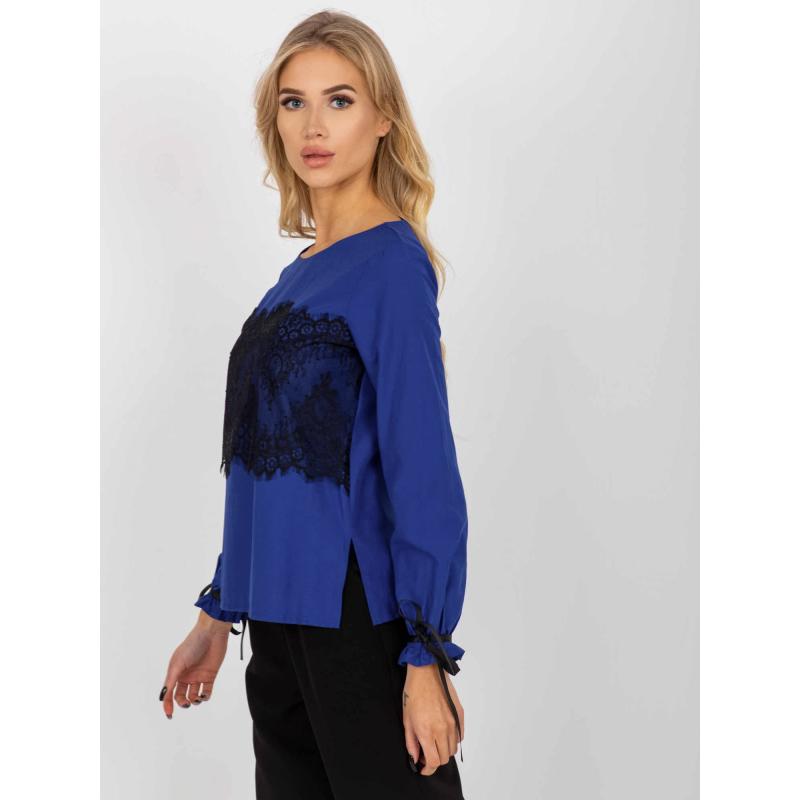 Női blúz csipkebetéttel ETA kék