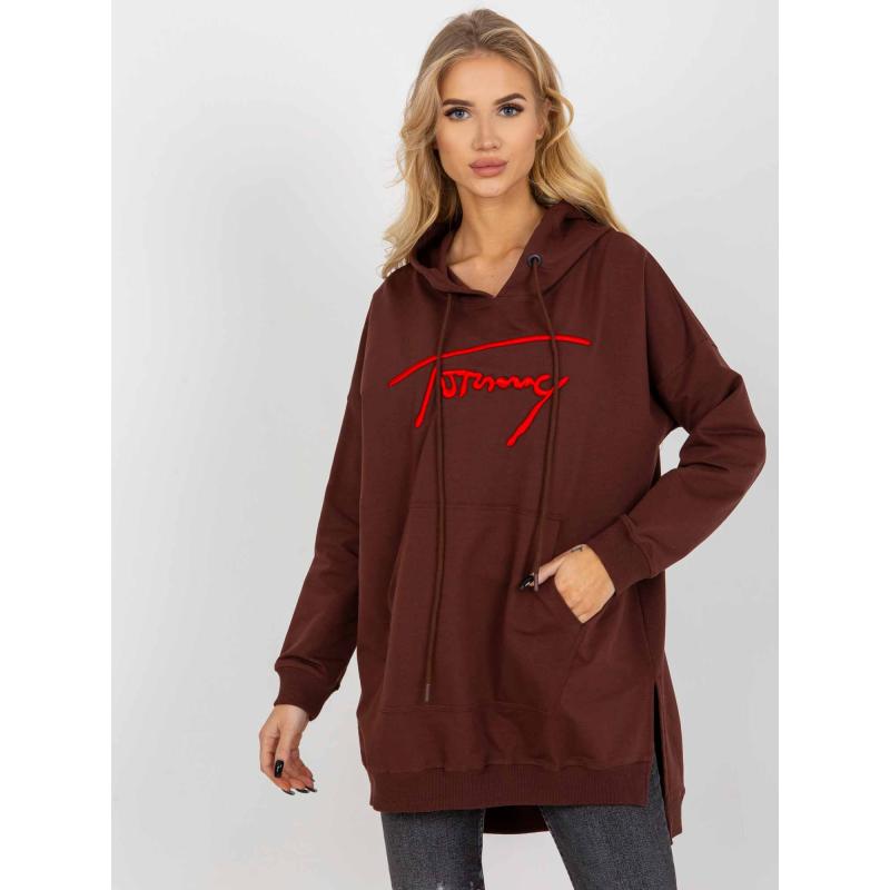 Dámska mikina s logom LACEY tmavo hnedá