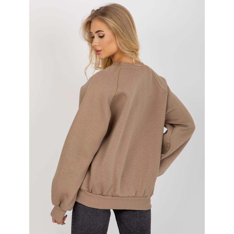 Női kerek nyakú pulóver ARA sötét bézs színű
