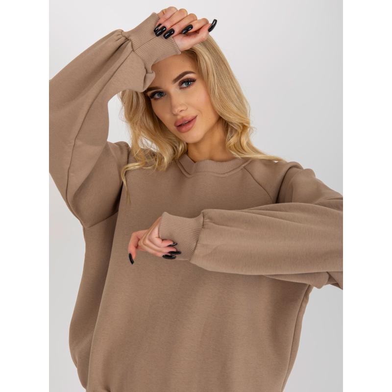 Női kerek nyakú pulóver ARA sötét bézs színű