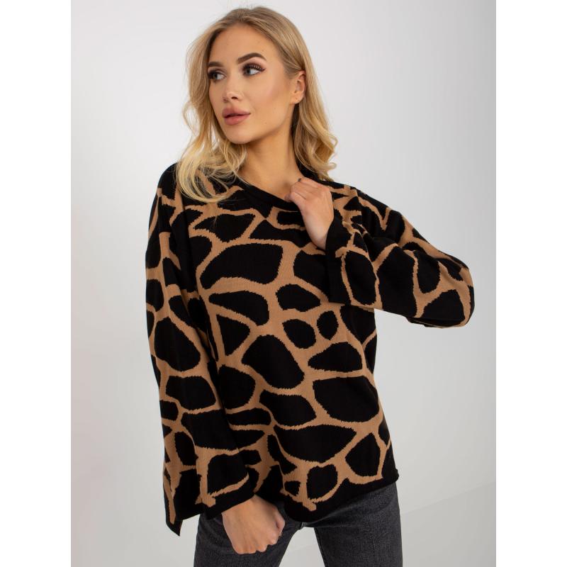 Dámsky sveter AVIANNA hnedo čierny