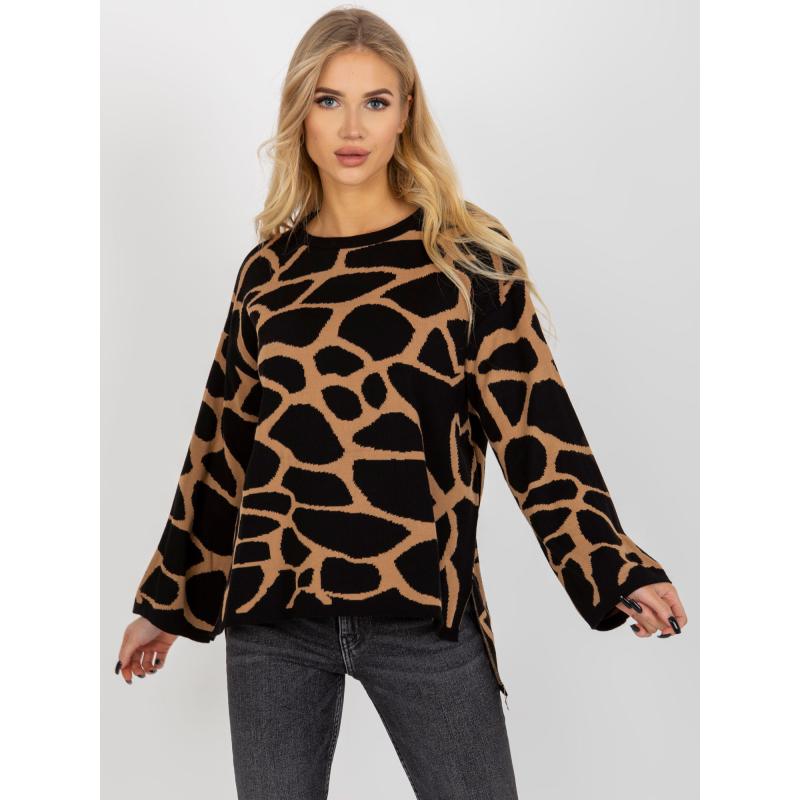 Dámsky sveter AVIANNA hnedo čierny