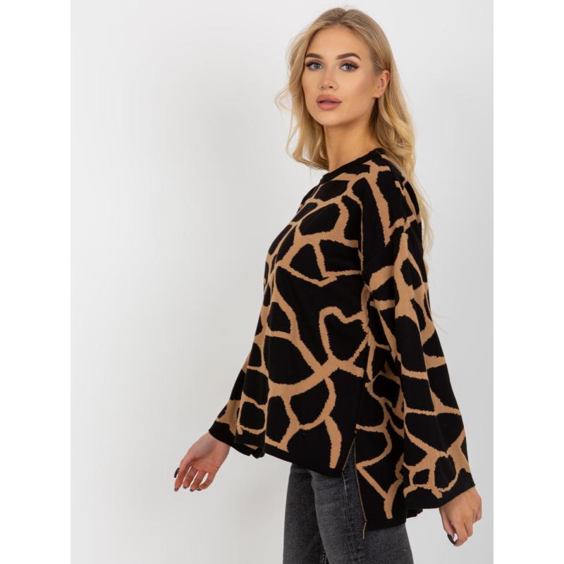 Dámsky sveter AVIANNA hnedo čierny