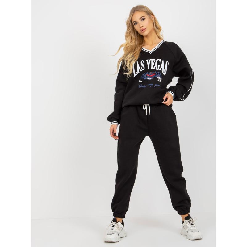 Női oversize nyomtatott melegítőnadrág IVY fekete