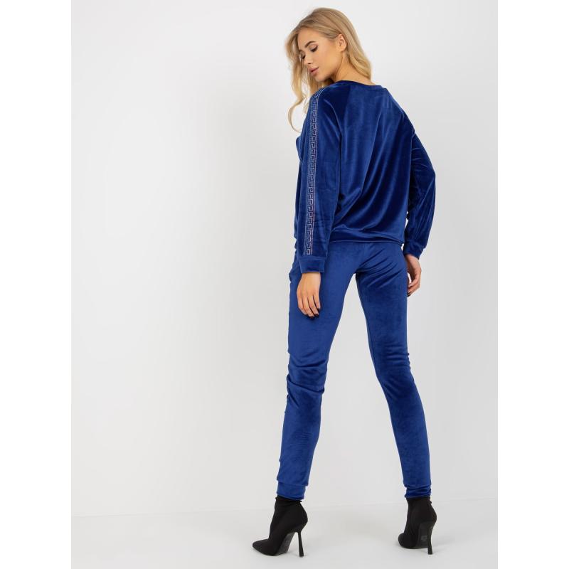 Női szett strasszos applikációval kobalt FIONA kék