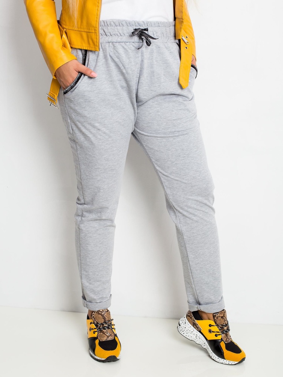 Dámske tepláky plus size SAVAGE šedé