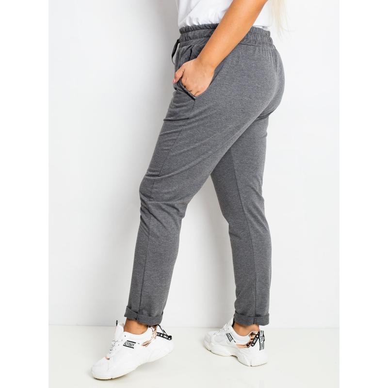 Dámské tepláky plus size SAVAGE tmavě šedé