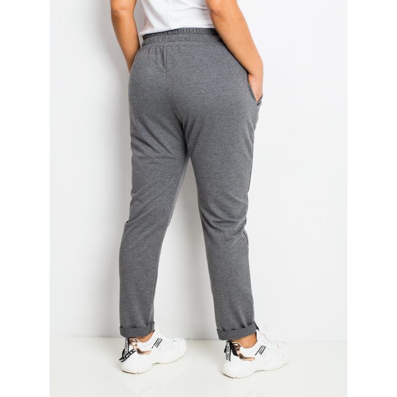 Dámské tepláky plus size SAVAGE tmavě šedé