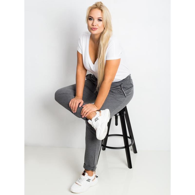 Dámské tepláky plus size SAVAGE tmavě šedé