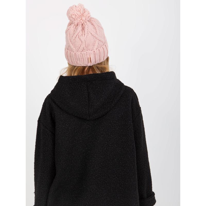 Női sapka pomponnal SIA világos rózsaszínű