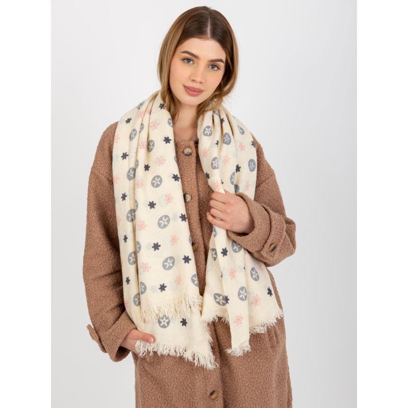 Női nyomtatott sál HANNAH ekrü színű