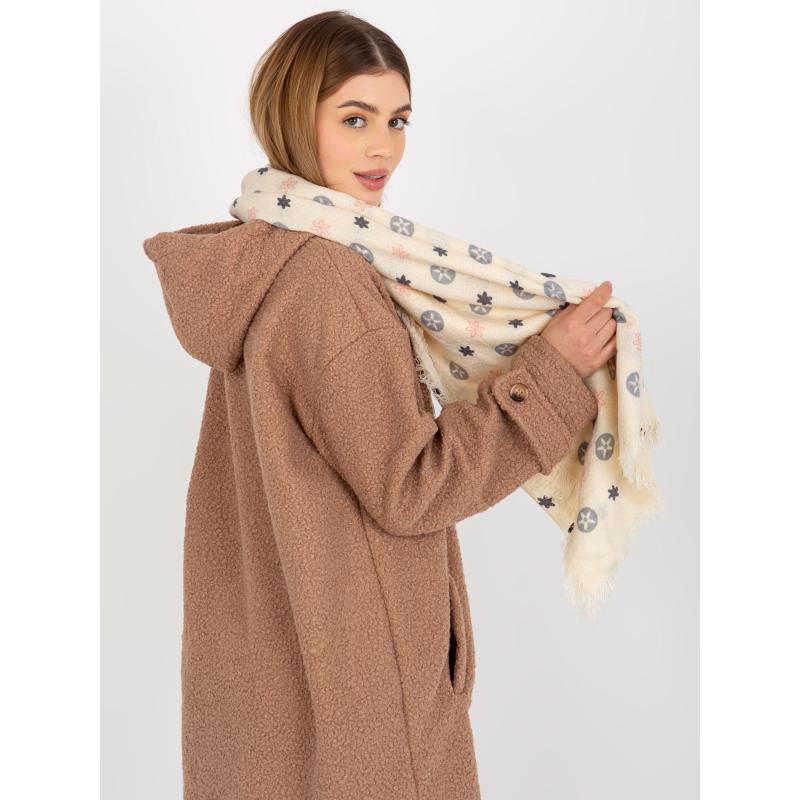 Női nyomtatott sál HANNAH ekrü színű