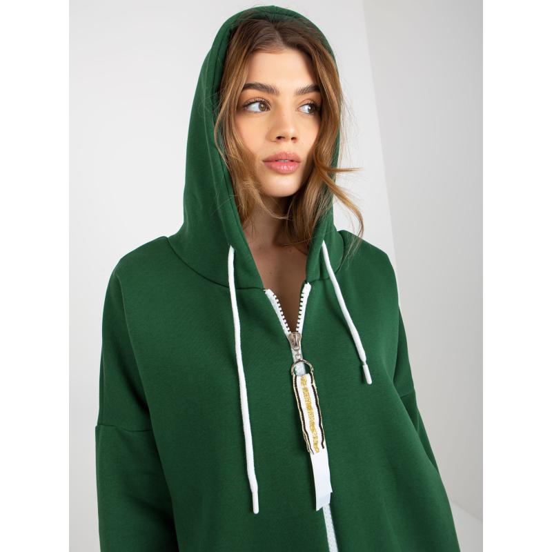 Dámská mikina s kapucí STUNNING tmavě zelená