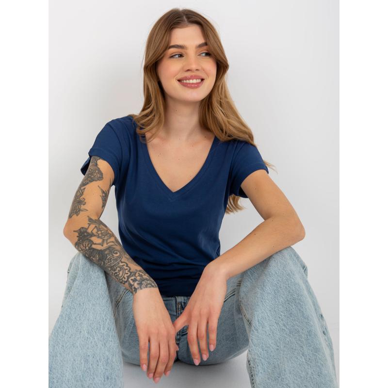 Dámské tričko s výstřihem do V SARAI námořnicky modré