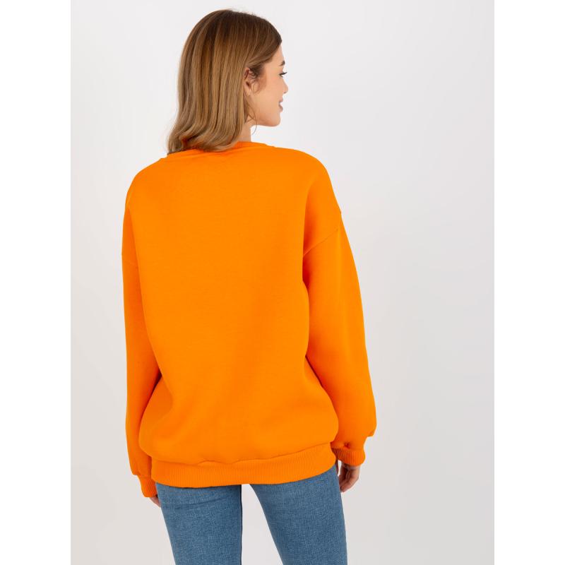 Dámská mikina s kapucí a výšivkou SARA oranžová  