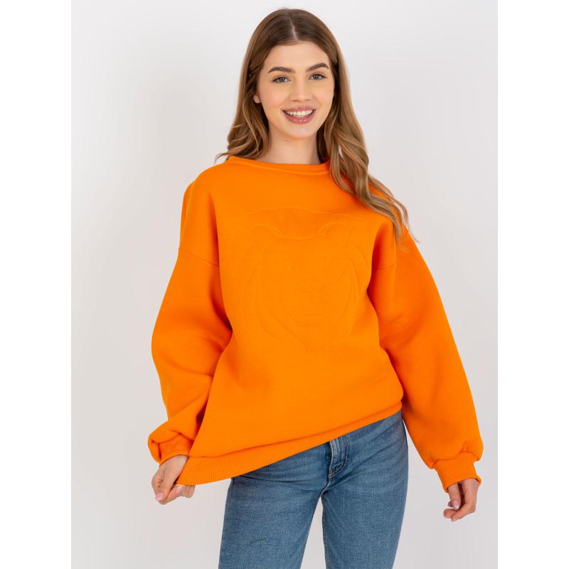 Dámská mikina s kapucí a výšivkou SARA oranžová  