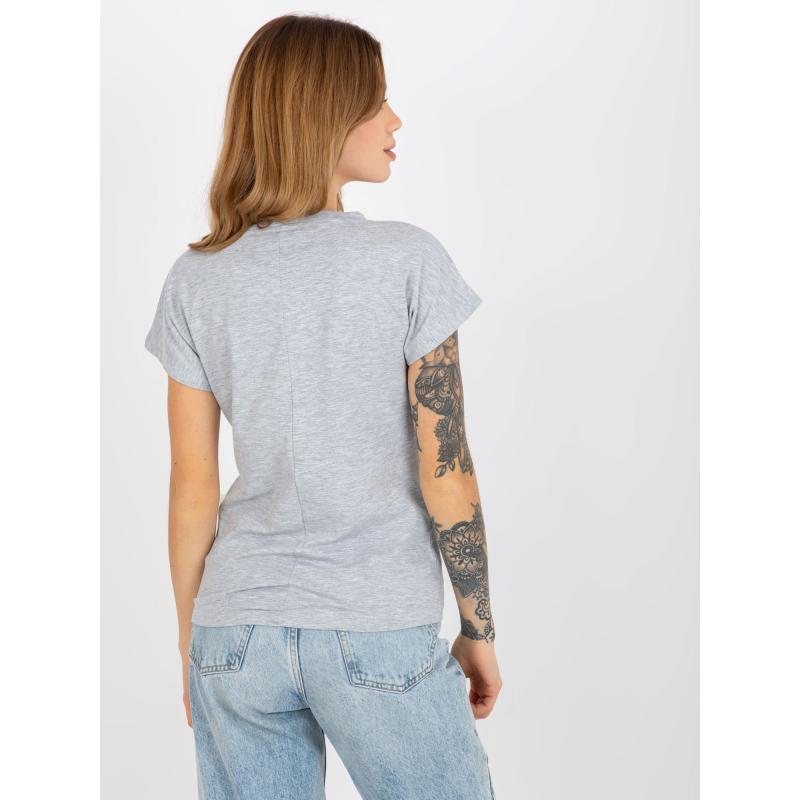 Dámské tričko s výstřihem do V SARI šedé 