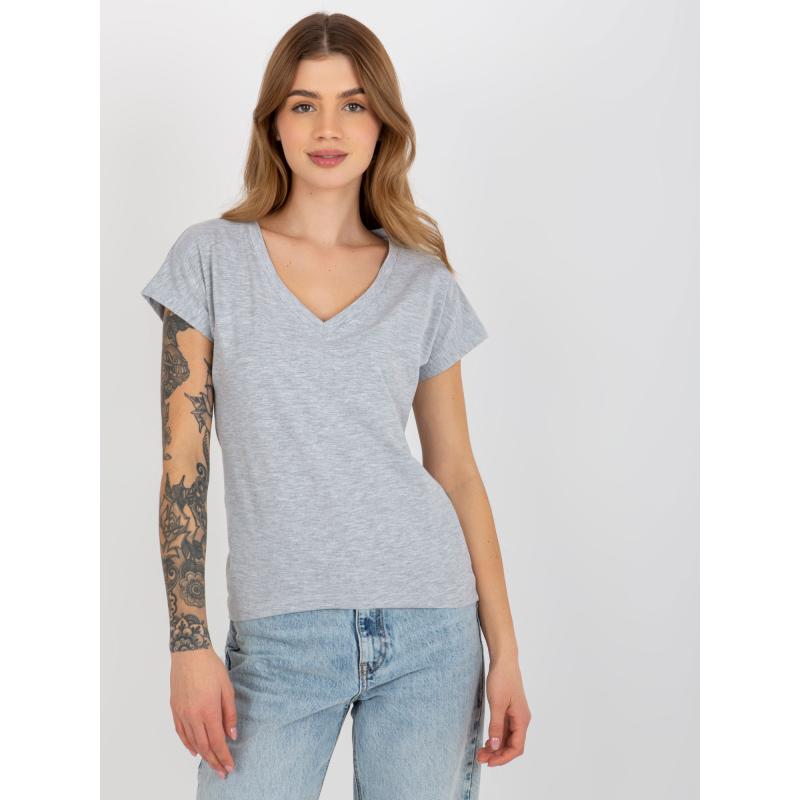 Dámské tričko s výstřihem do V SARI šedé 