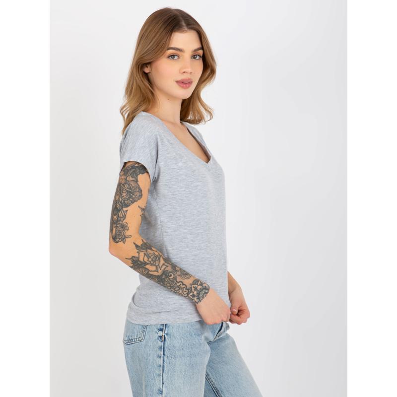 Dámské tričko s výstřihem do V SARI šedé 
