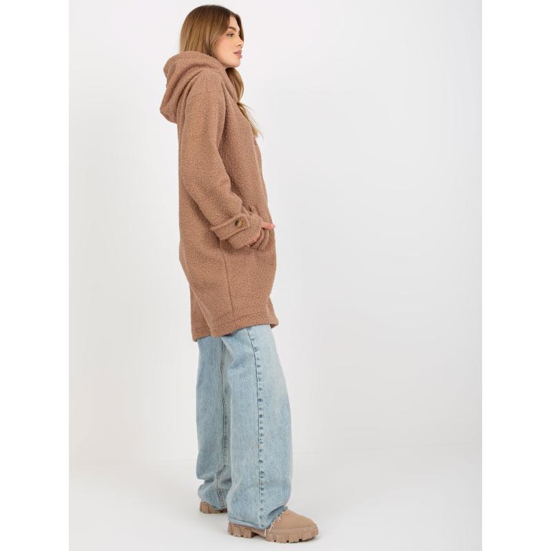 Női gombos kabát HOLLY sötétbézs sötétbézs