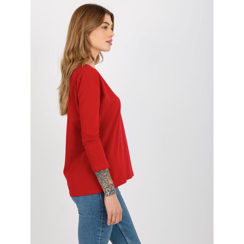 Női blúz PAULA piros nyakkivágással