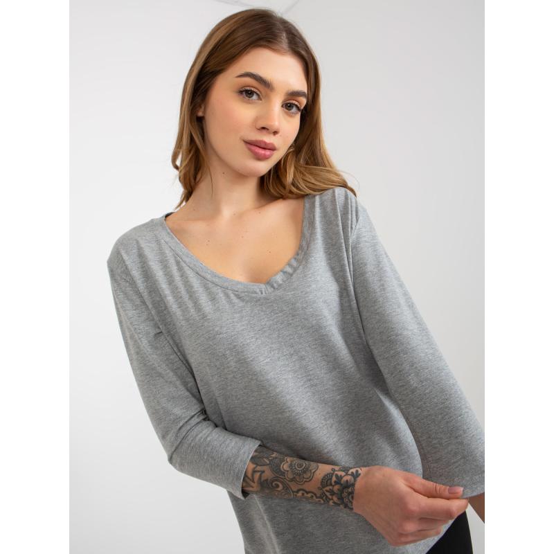 Női V-nyakú blúz CHLOE szürke