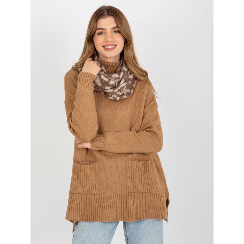 Dámska čiapka HILDA tmavo béžová a svetlo béžová