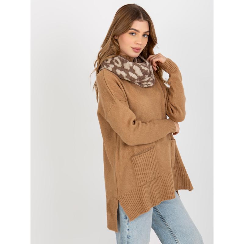 Dámska čiapka HILDA tmavo béžová a svetlo béžová