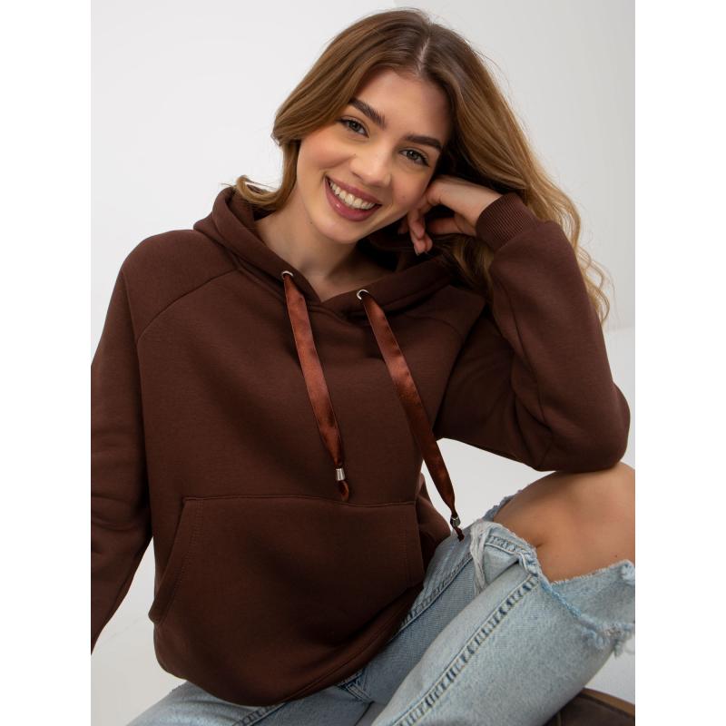 Dámska mikina s kapucňou OCH BELLA tmavo hnedá