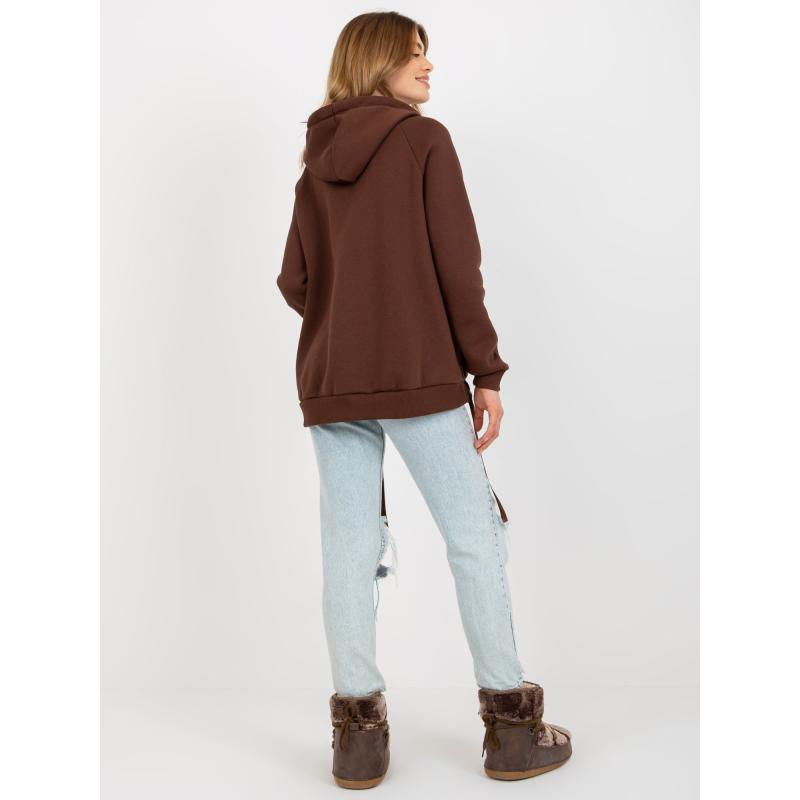 Dámska mikina s kapucňou OCH BELLA tmavo hnedá