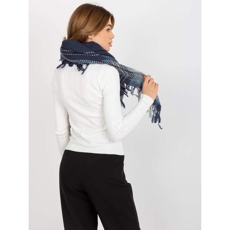 Dámská šála s třásněmi kostkovaná KOLEEN námořnicky modrá 