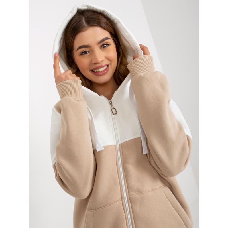 Dámská mikina s kapucí BASIC ecru béžová