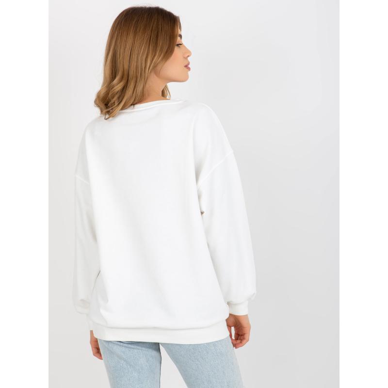 Női kapucnis pulóver hímzéssel TITTY fehér