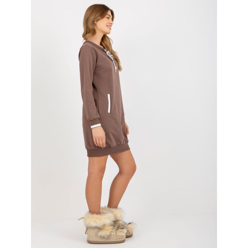 Dámská mikina s vázáním TITTY hnědá  