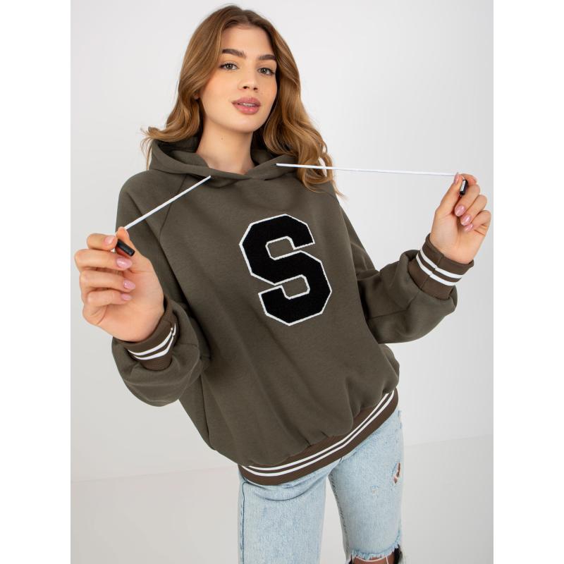 Női kapucnis pulóver JILLIE khaki színű