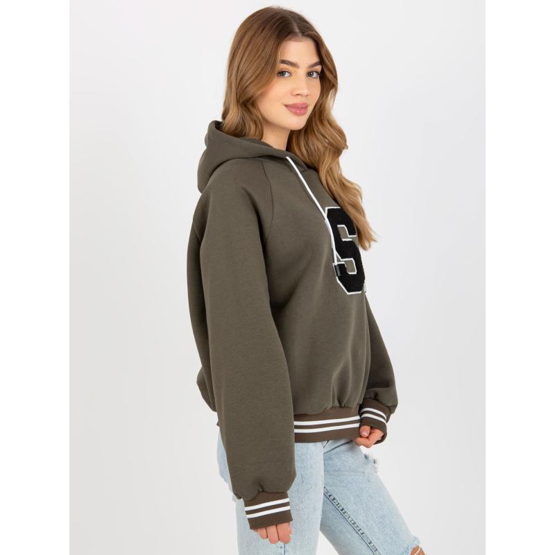 Női kapucnis pulóver JILLIE khaki színű