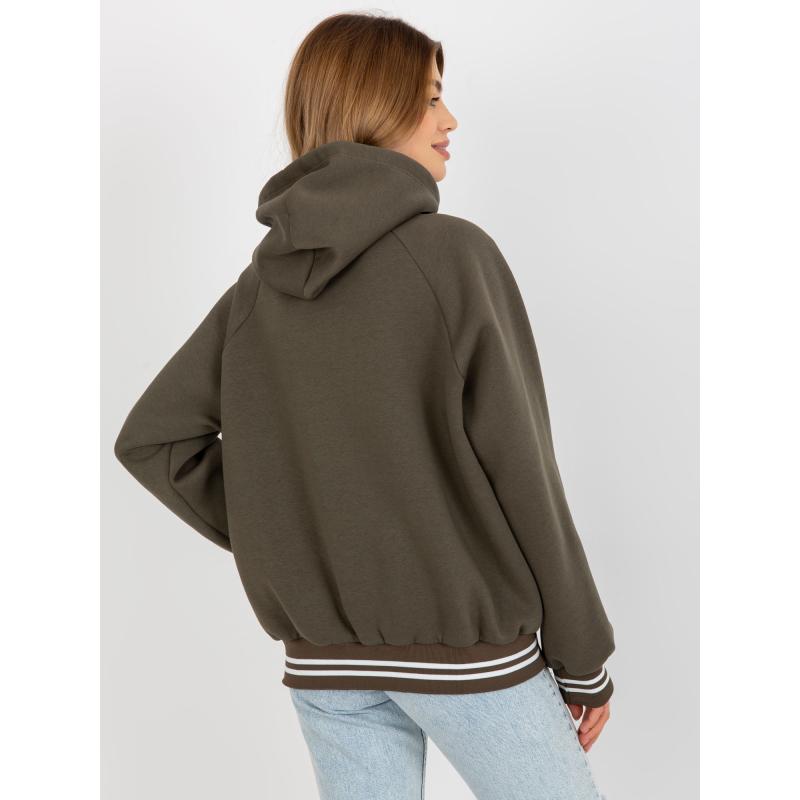 Női kapucnis pulóver JILLIE khaki színű