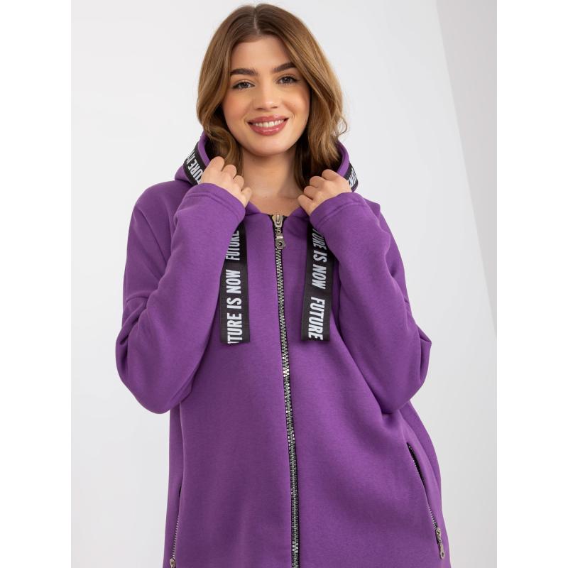 Női kapucnis pulóver POPPY sötétlila