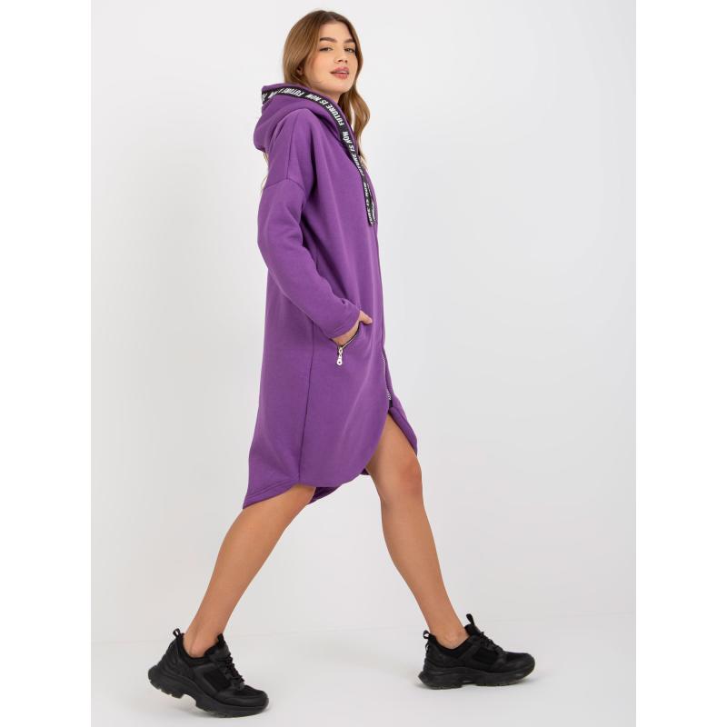 Női kapucnis pulóver POPPY sötétlila