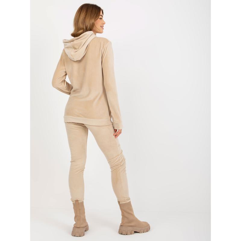 Dámská souprava s mikinou s kapucí BLANDA béžová 