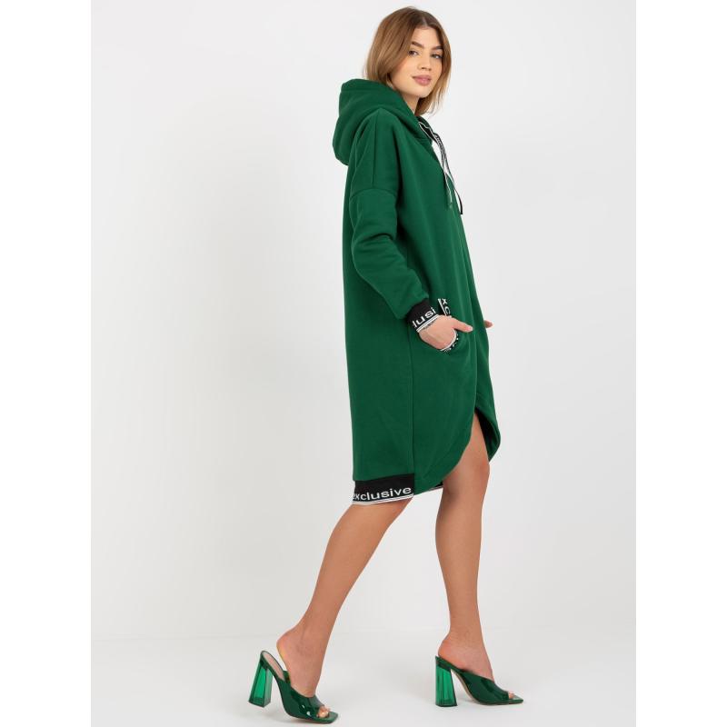 Dámská mikina s kapucí MAYAR tmavě zelená 