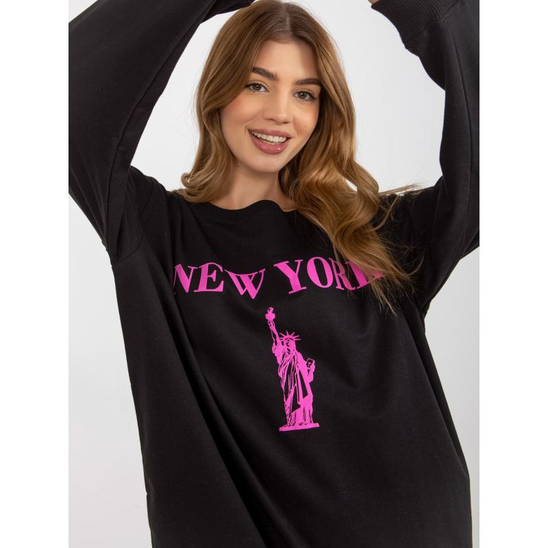 Dámska mikina s potlačou ALETHEA čierno-ružová