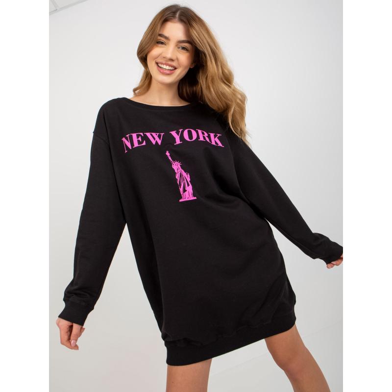 Dámska mikina s potlačou ALETHEA čierno-ružová