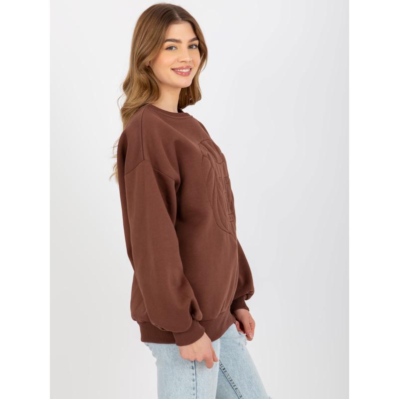 Dámská mikina s kapucí a výšivkou CAMEO hnědá 