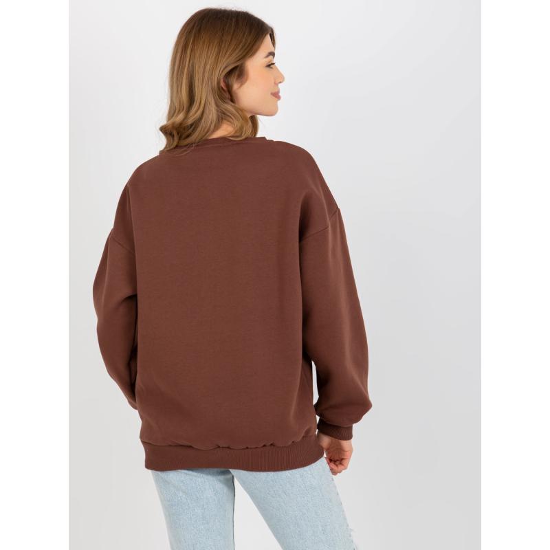 Dámská mikina s kapucí a výšivkou CAMEO hnědá 