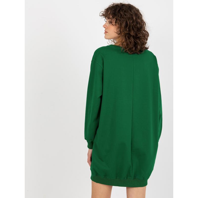 Dámská mikina oversize s nápisem KIARRA tmavě zelenooranžová  