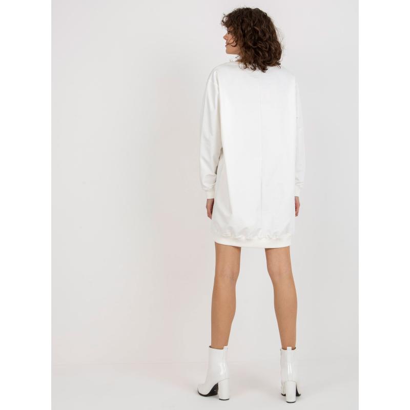 Dámska mikina s potlačou dlhá oversize ARRA ecru-orange