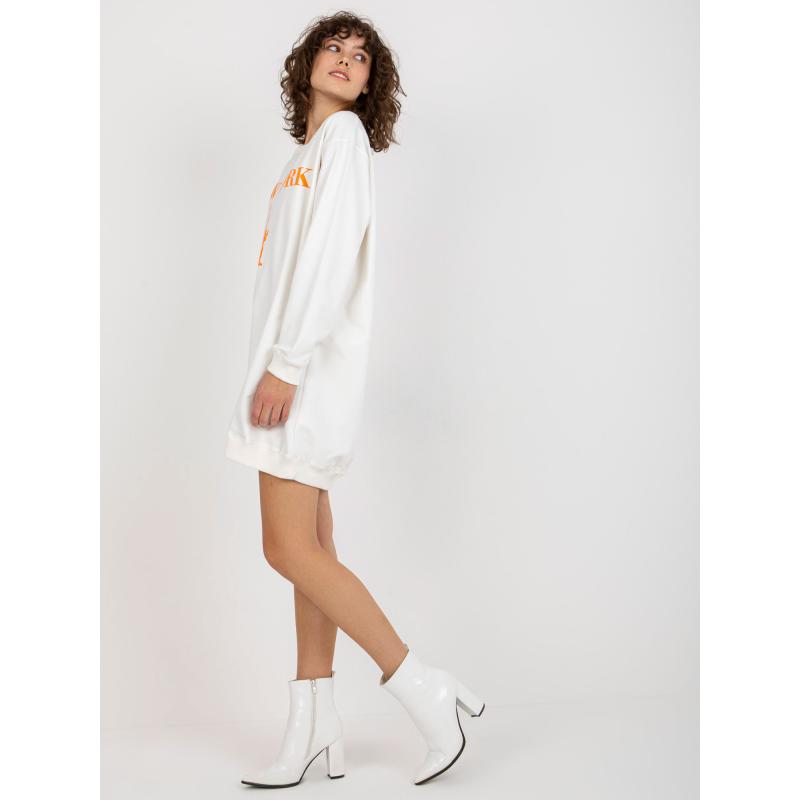Dámska mikina s potlačou dlhá oversize ARRA ecru-orange