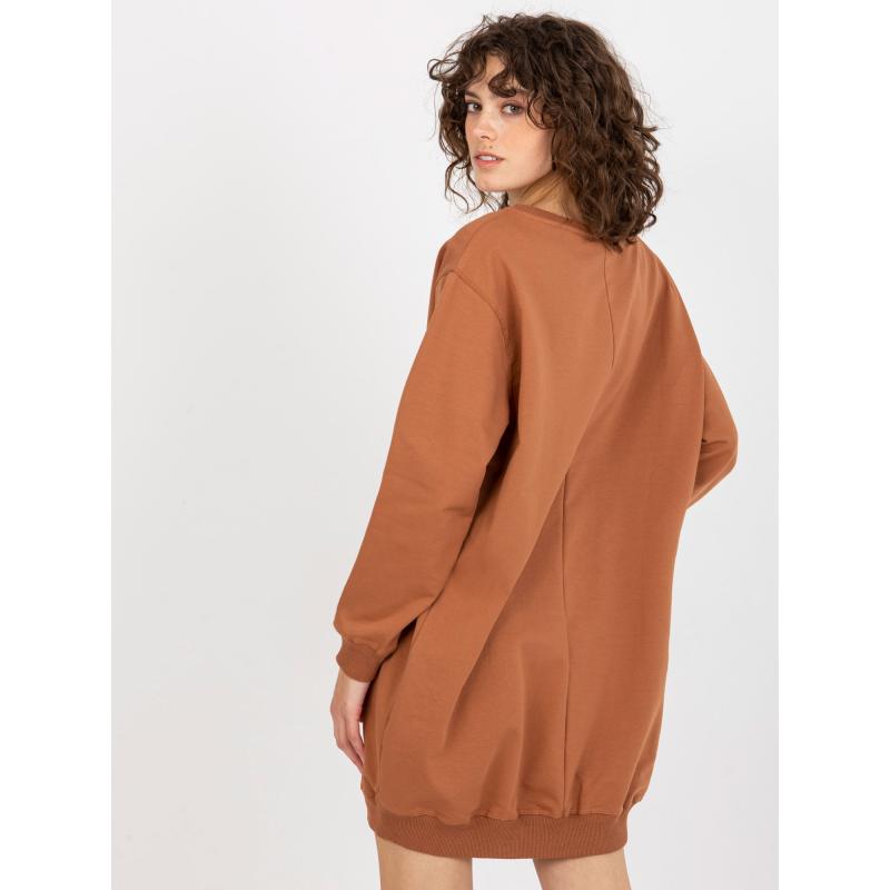 Dámská mikina s potiskem JANEL světle hnědá a zelená